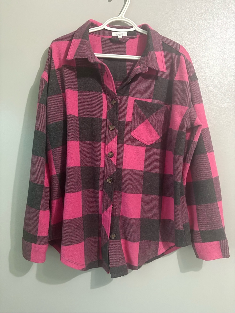 Maurice’s Pink/Grey Fleece Shacket